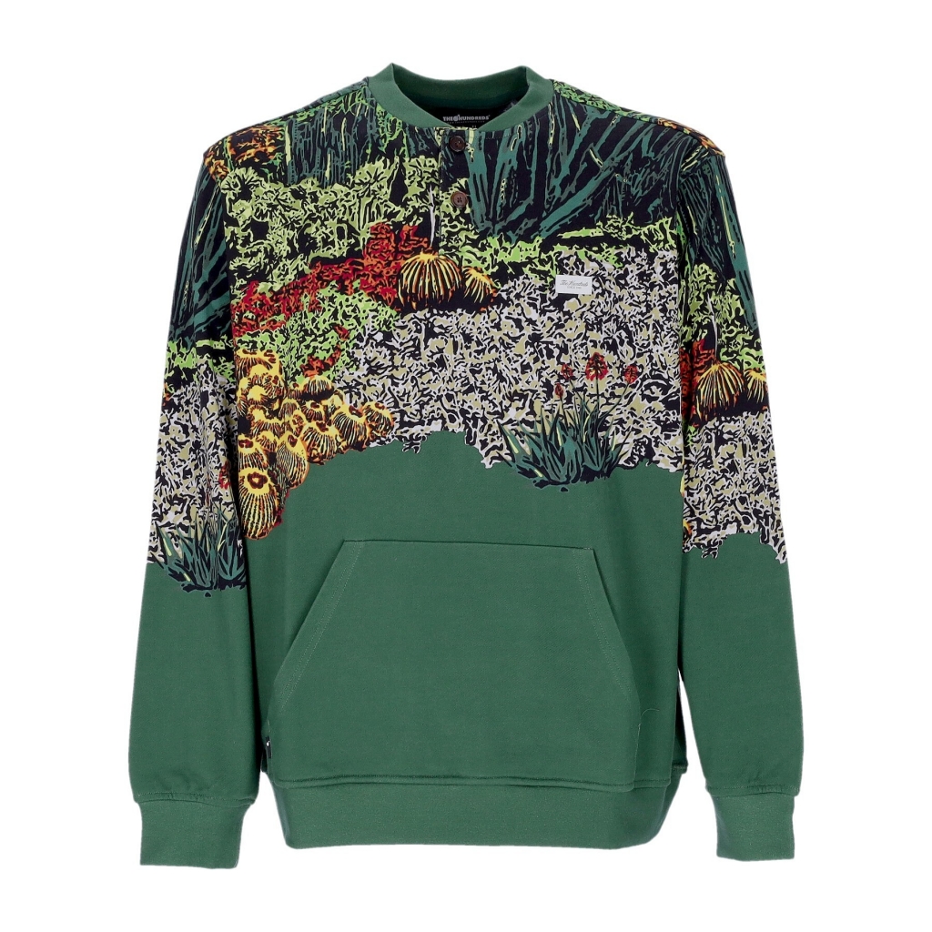 felpa leggera girocollo uomo huntington henley crewneck FOREST