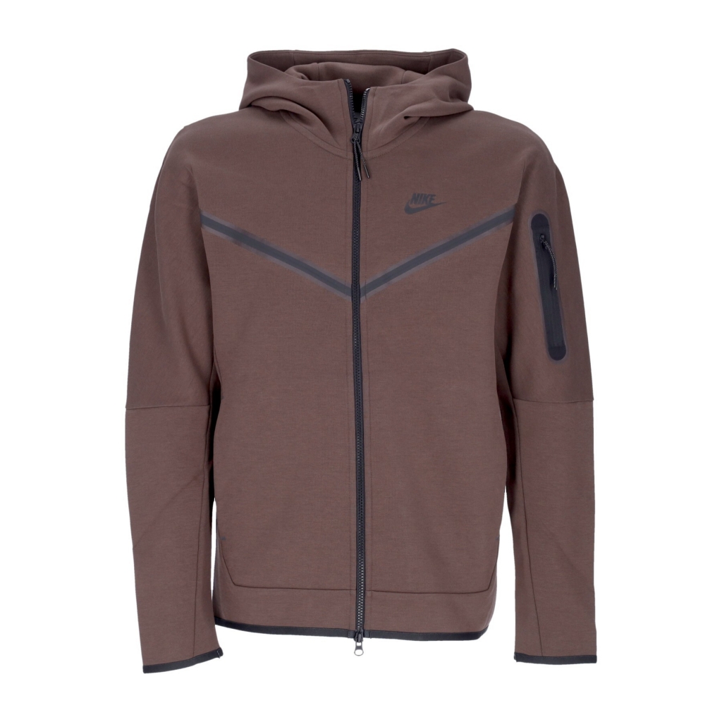 felpa leggera cappuccio zip uomo sportswear tech fleece full-zip hoodie BAROQUE BROWN/BAROQUE BROWN/BLACK