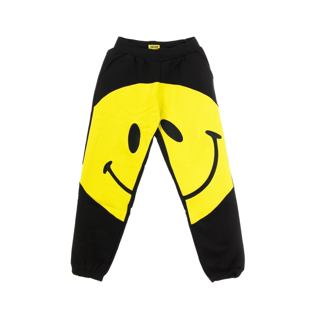 pantalone tuta felpato uomo big smiley sweatpants BLACK/YELLOW