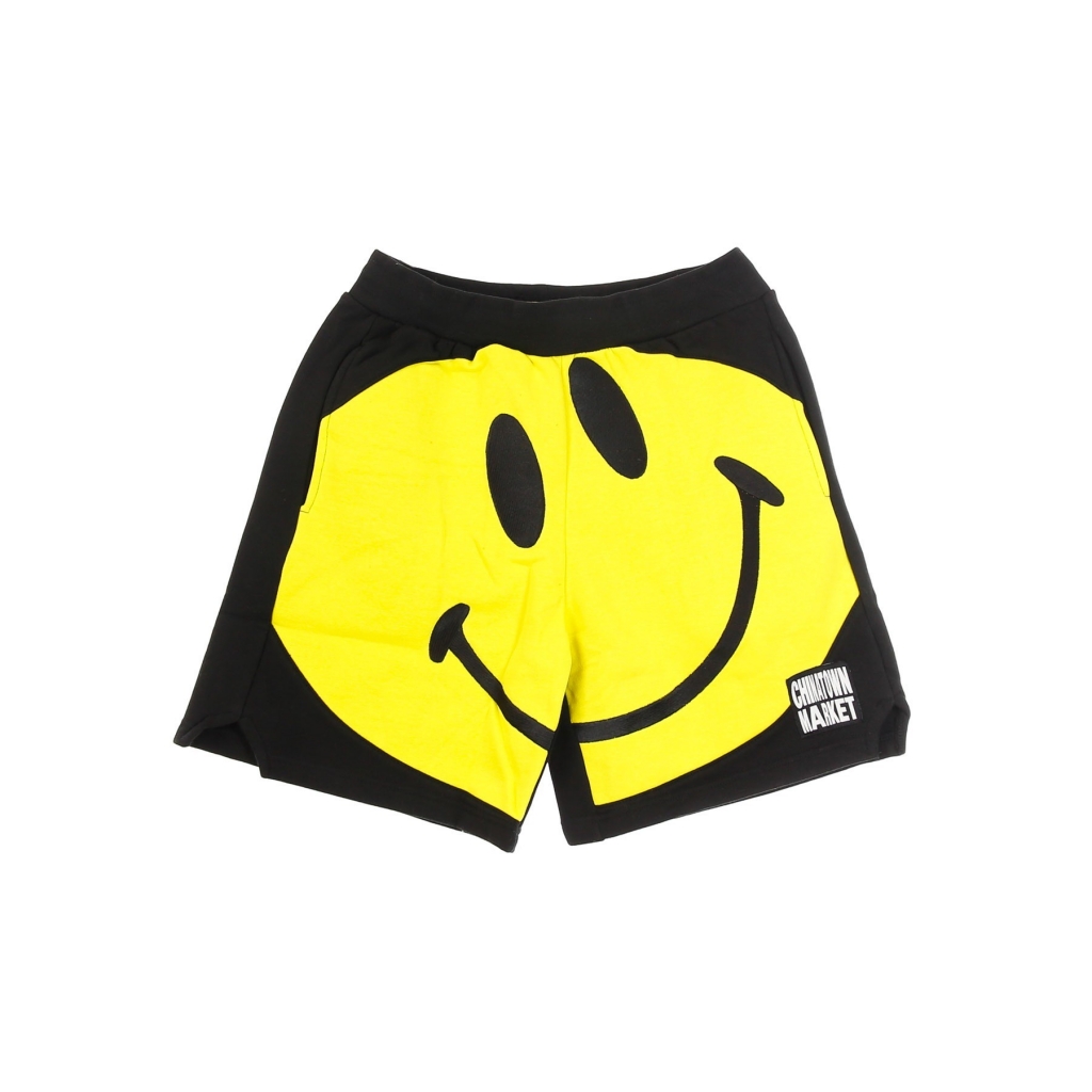 pantalone corto tuta felpato uomo big smiley sweatshorts BLACK/YELLOW