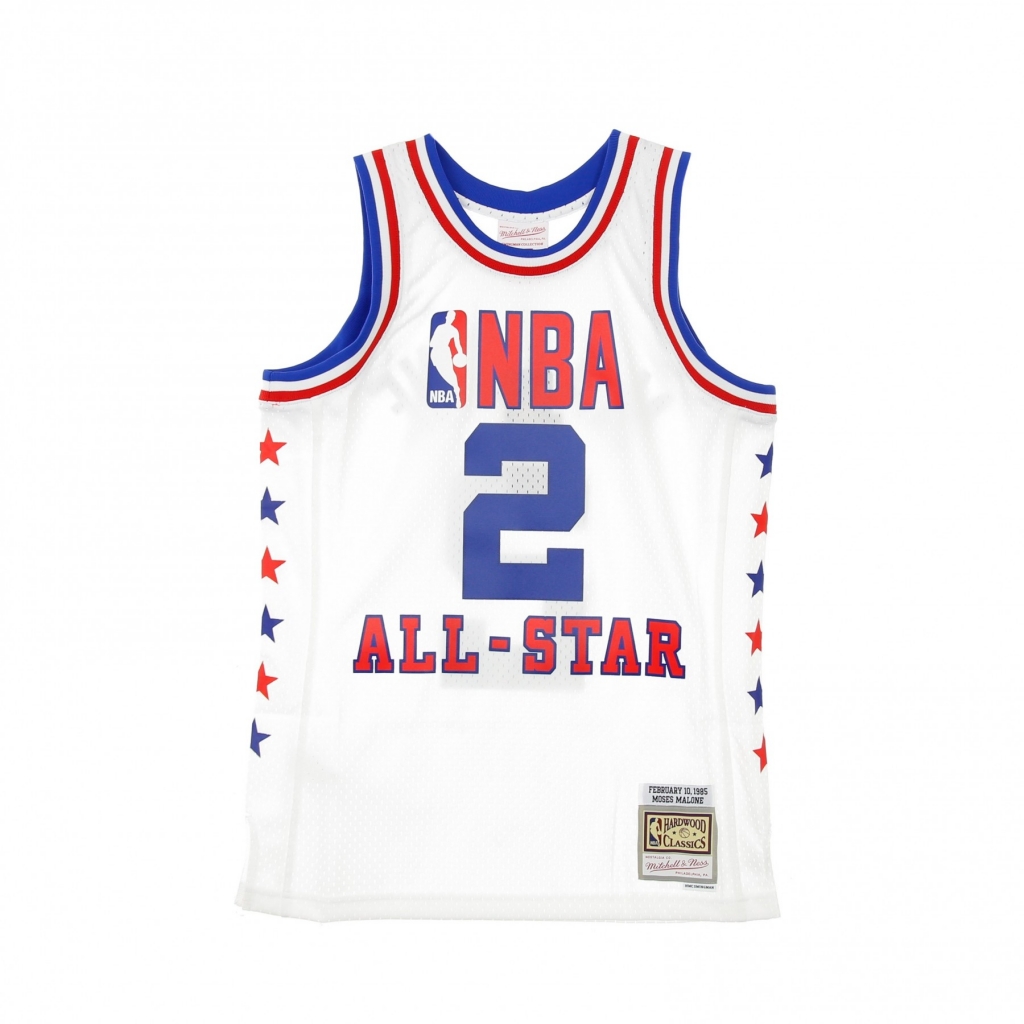 canotta basket uomo nba swingman jersey hardwood classics no2 moses malone all star game east 1985 WHITE