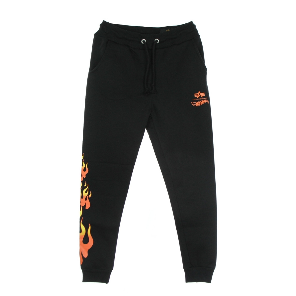 pantalone tuta felpato uomo flame jogger x hot wheels BLACK