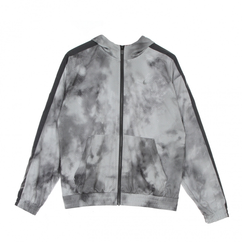 giacca tuta cappuccio donna sportswear icon clash jacket mesh all over print SMOKE GREY/IRON GREY