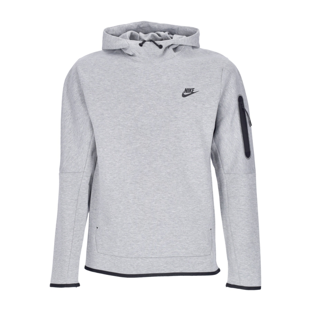 felpa leggera cappuccio uomo tech fleece po hoodie DK GREY HEATHER/BLACK