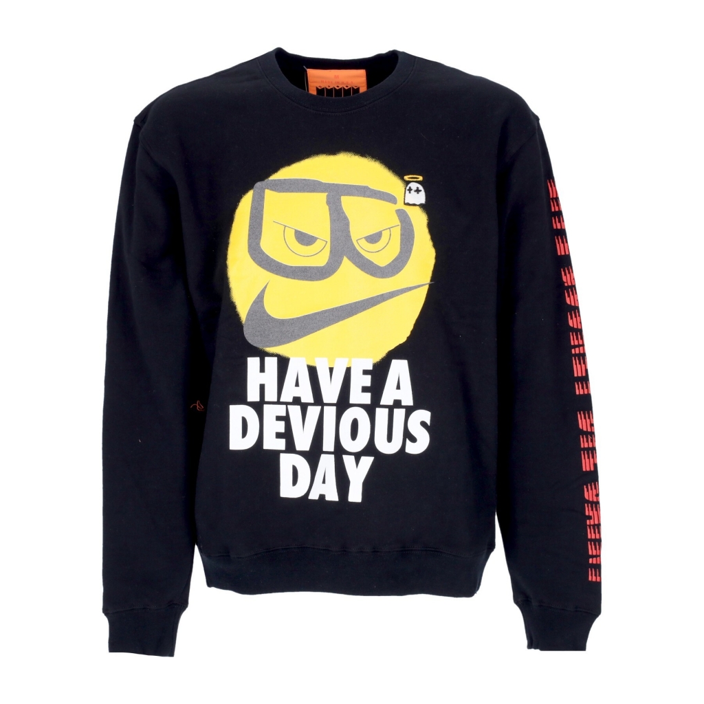 felpa girocollo uomo have a devious day crewneck BLACK