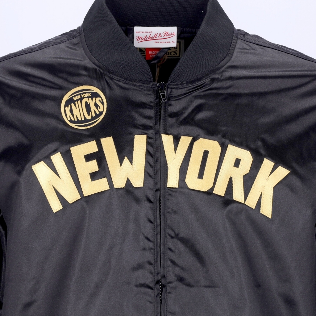 giacchetta uomo nba big face 40 satin jacket hardwood classics neykni BLACK/ORIGINAL TEAM COLORS