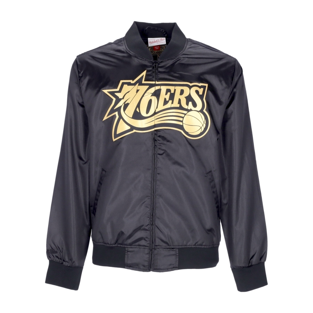 giacchetta uomo nba big face 40 satin jacket hardwood classics phi76e BLACK/ORIGINAL TEAM COLORS