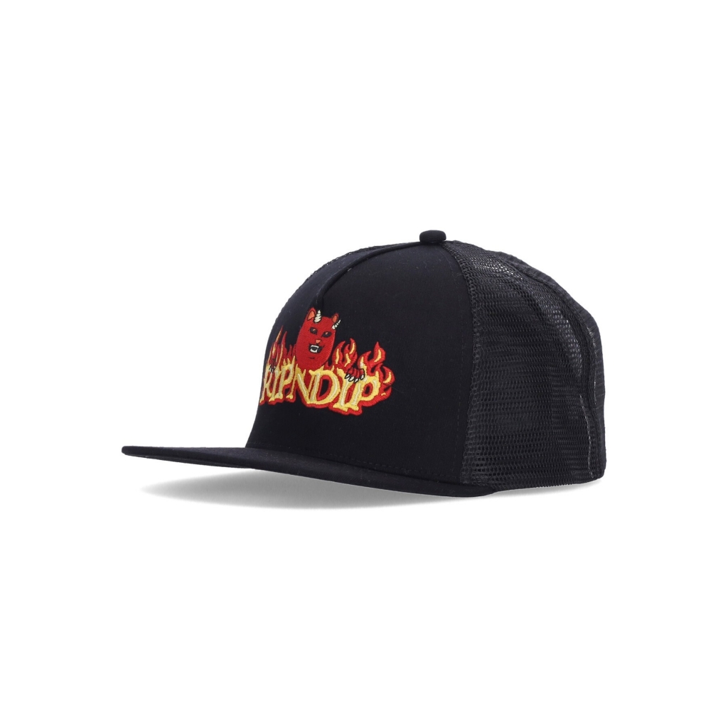 cappellino visiera piatta uomo devils work trucker hat BLACK