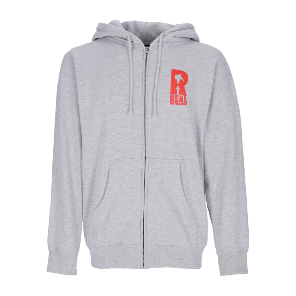 felpa cappuccio zip uomo hydrant zip hoodie GREY/RED