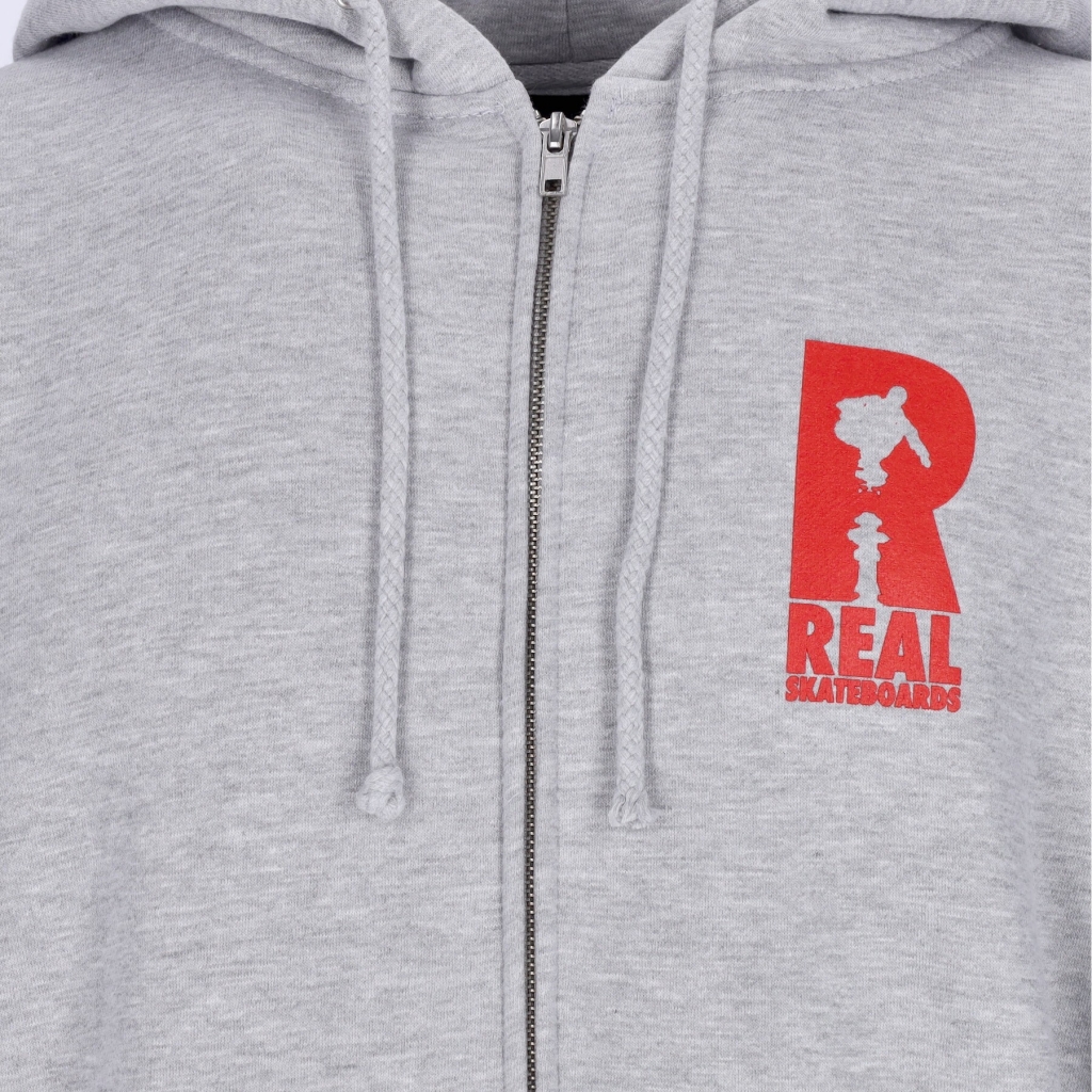 felpa cappuccio zip uomo hydrant zip hoodie GREY/RED