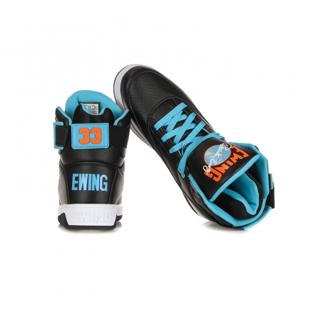 scarpa basket uomo ewing 33 hi pu BLACK/SCUBA BLUE/VIBRANT ORANGE