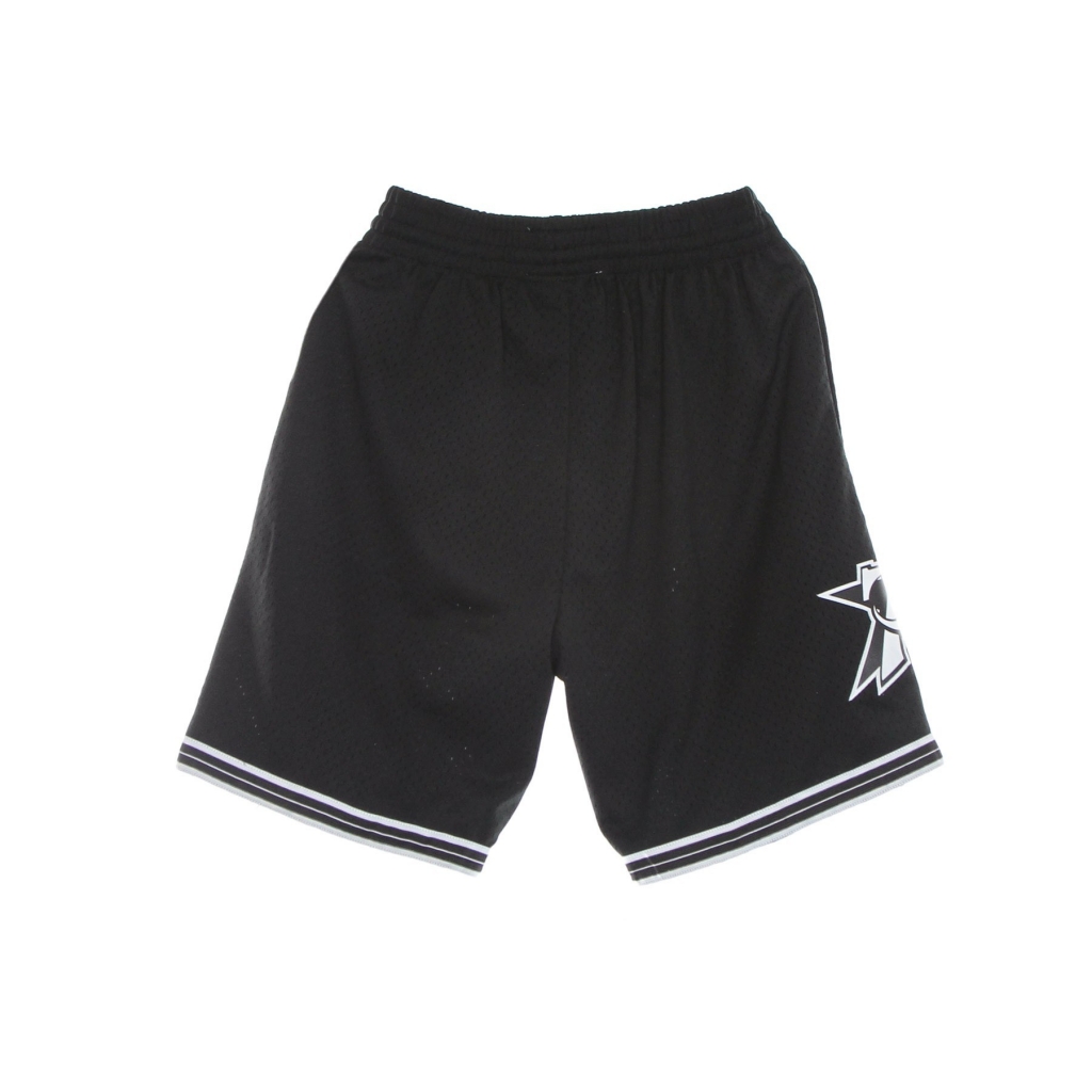 pantaloncino basket uomo nba white logo swingman short hardwood classics 2000 phi76e BLACK/WHITE