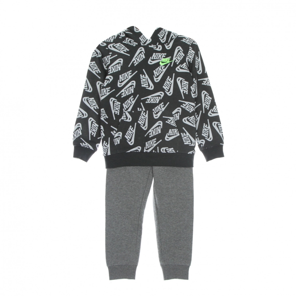 completo tuta bambino aop fleece po hoodie+ jogger set CARBON HEATHER