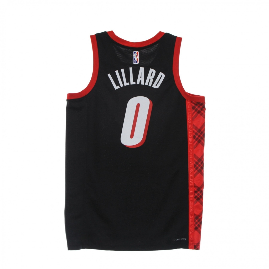 canotta basket uomo nba dri fit swingman jersey city edition no 0 damian lillard porbla BLACK/UNIVERSITY RED