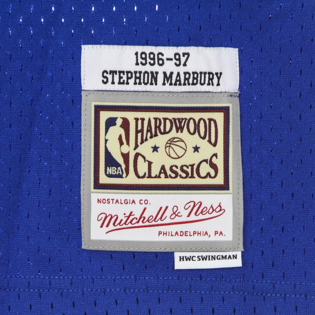 canotta basket uomo nba swingman jersey hardwood classics no 3 stephon marbury 1996-97 mintim BLUE