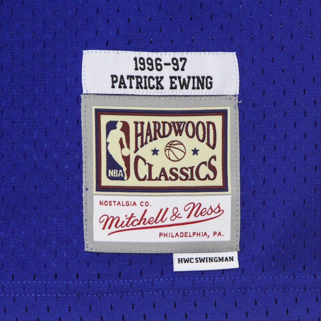 canotta basket uomo nba swingman jersey hardwood classics no 33 patrick ewing 1996-97 neykni ROYAL