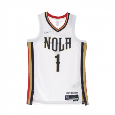 canotta basket uomo nba dri fit swingman jersey city edition 21 no 1 zion williamson neopel WHITE/CLUB GOLD