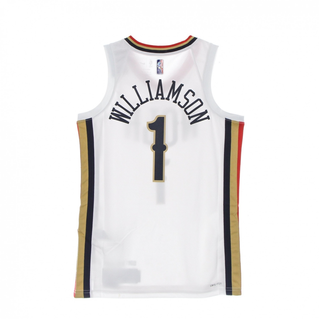 canotta basket uomo nba dri fit swingman jersey city edition 21 no 1 zion williamson neopel WHITE/CLUB GOLD