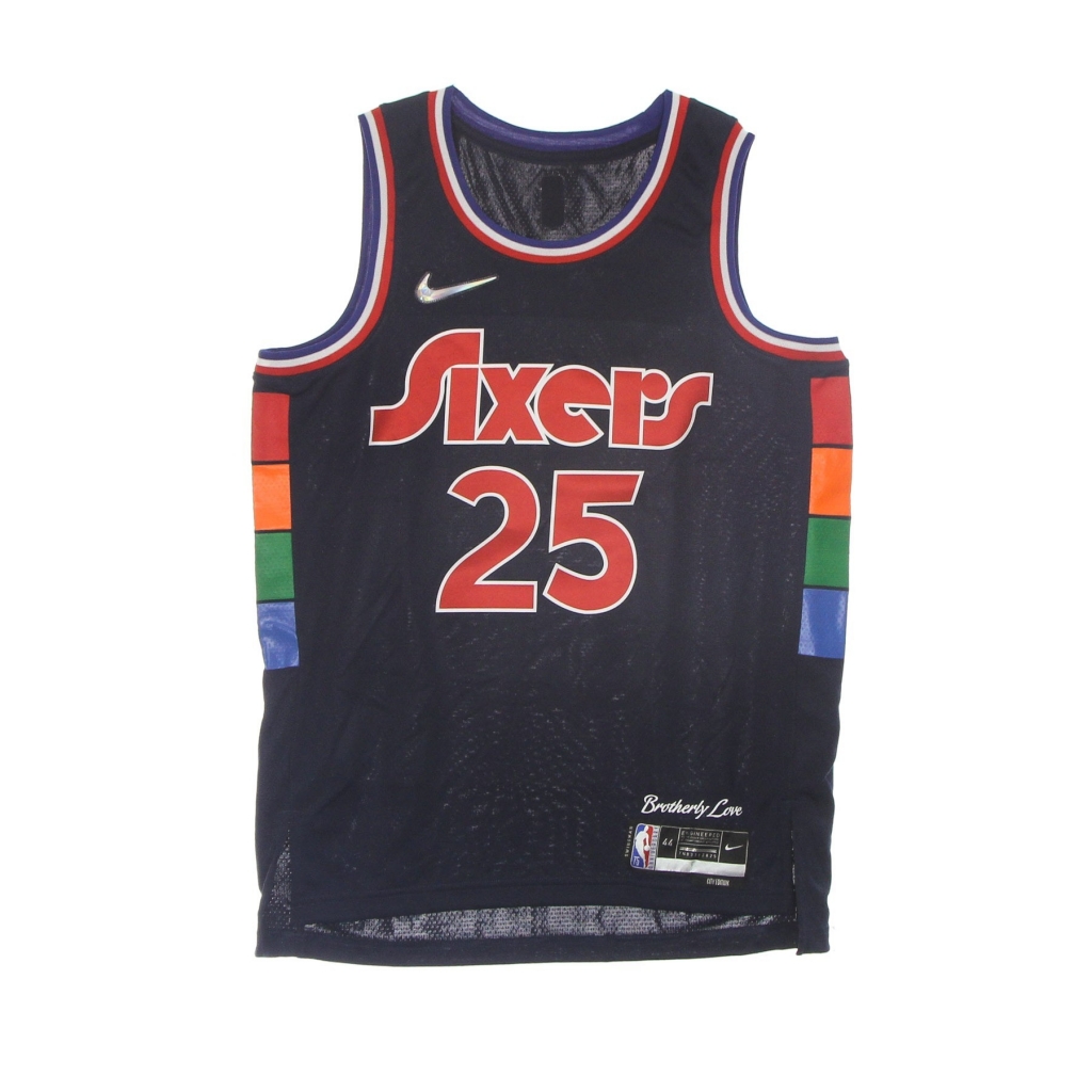 canotta basket uomo nba dri-fit swingman jersey city edition no 25 ben simmons phi76b COLLEGE NAVY