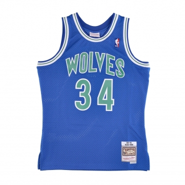 canotta basket uomo nba swingman jersey hardwood classics no 34 isaiah rider jr 1993-94 mintim BLUE