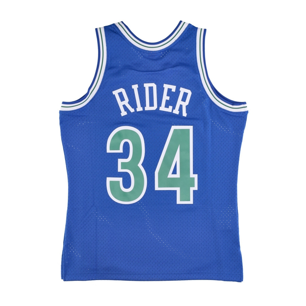 canotta basket uomo nba swingman jersey hardwood classics no 34 isaiah rider jr 1993-94 mintim BLUE