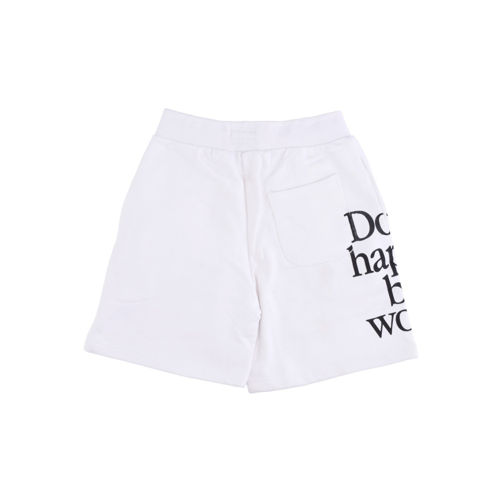 pantalone corto tuta felpato uomo dont happy be worry sweatshorts x smiley WHITE