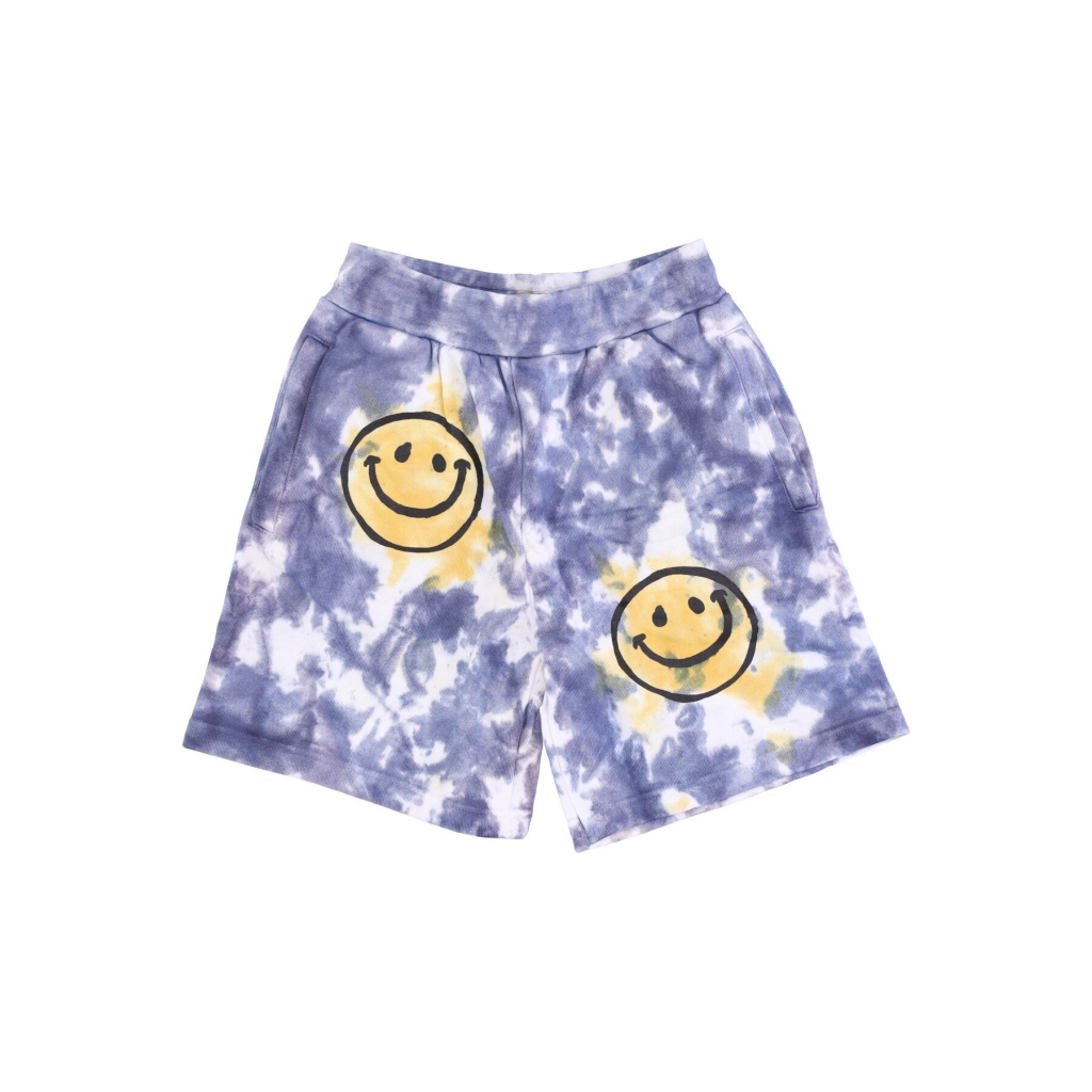 pantalone corto tuta felpato uomo sun dye sweatshorts x smiley YELLOW/BLUE TIE DYE