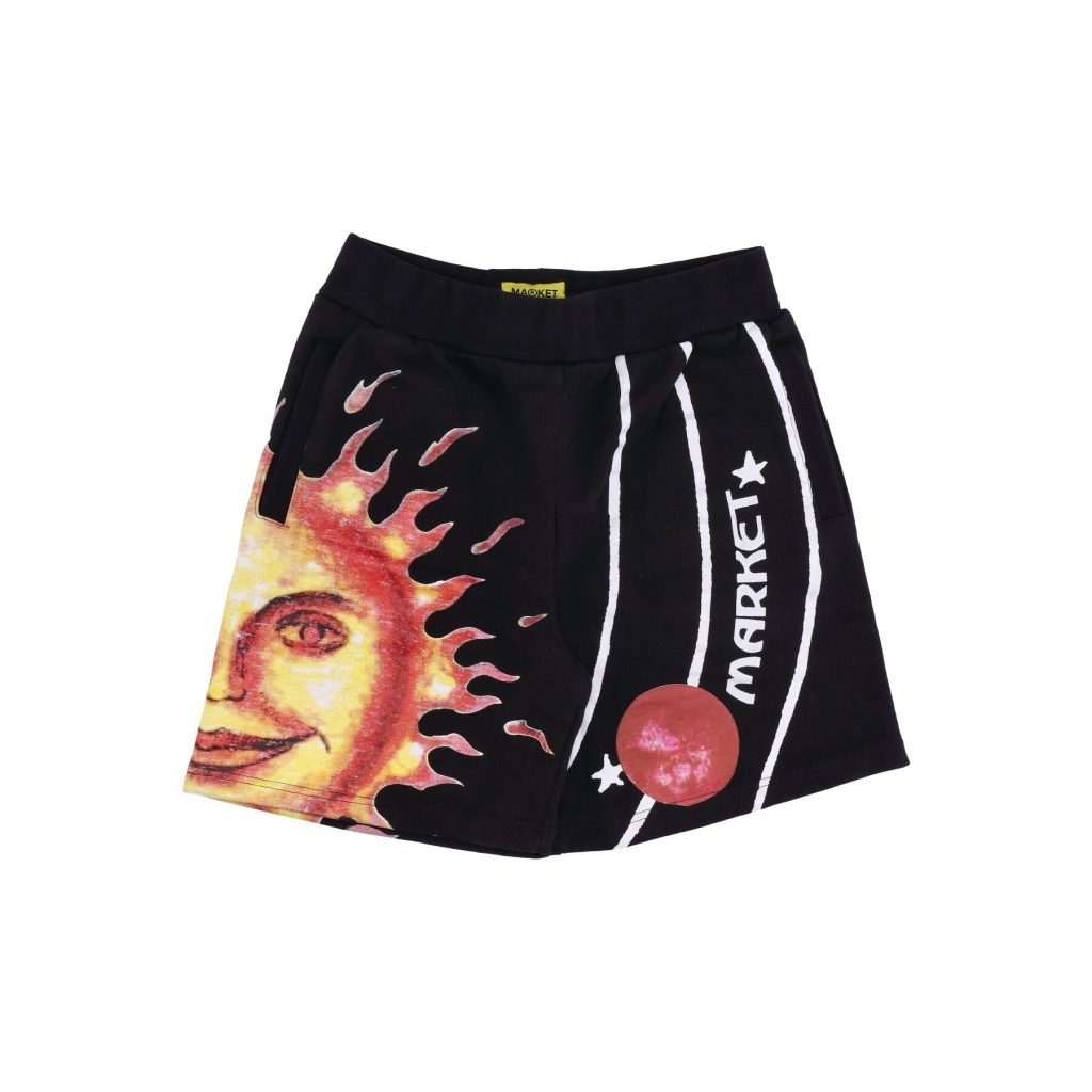 pantalone corto tuta felpato uomo market solar system aop sweatshorts BLACK