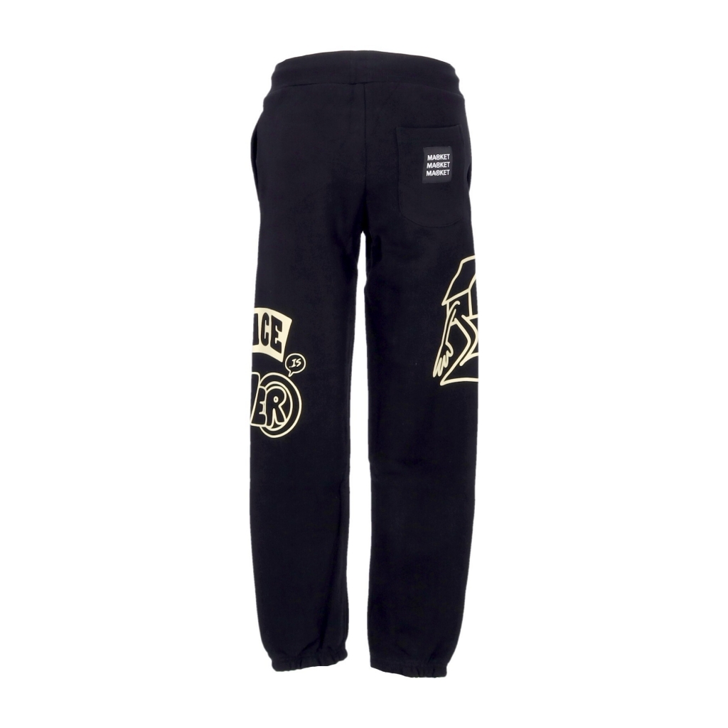 pantalone tuta felpato uomo peace and power sweatpants BLACK