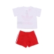 set t-shirt+short bambino short tee set WHITE/VIVID RED