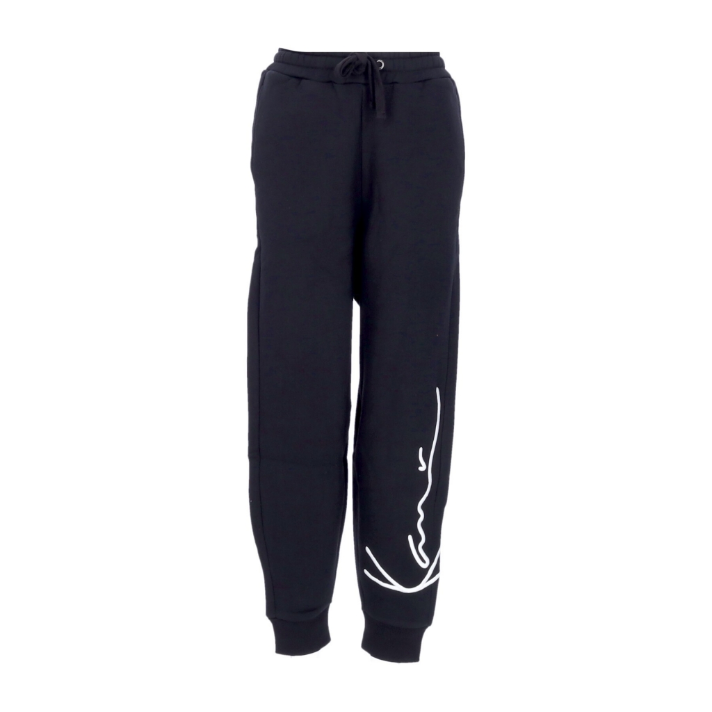 pantalone tuta felpato uomo signature wide fit sweatpants BLACK