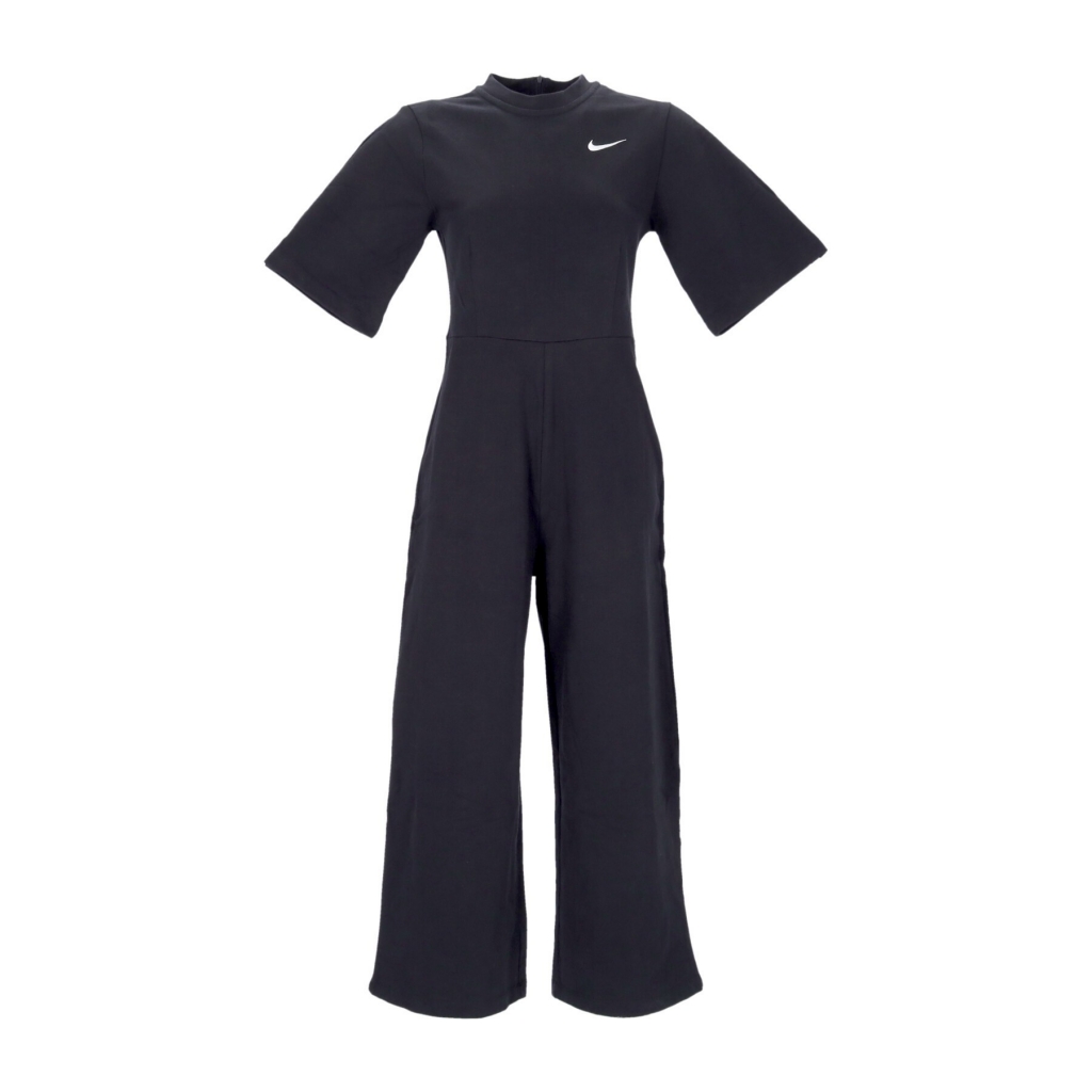 tuta intera donna sportswear jersey jumpsuit BLACK/WHITE