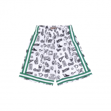 pantaloncino basket uomo nba doodle swingman shorts  hardwood classics boscel WHITE/ORIGINAL TEAM COLORS