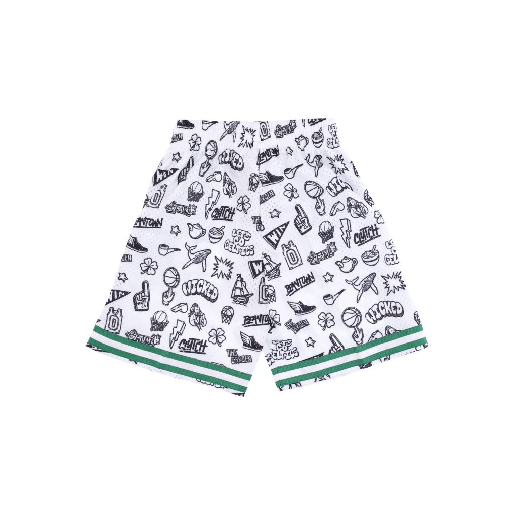 pantaloncino basket uomo nba doodle swingman shorts  hardwood classics boscel WHITE/ORIGINAL TEAM COLORS