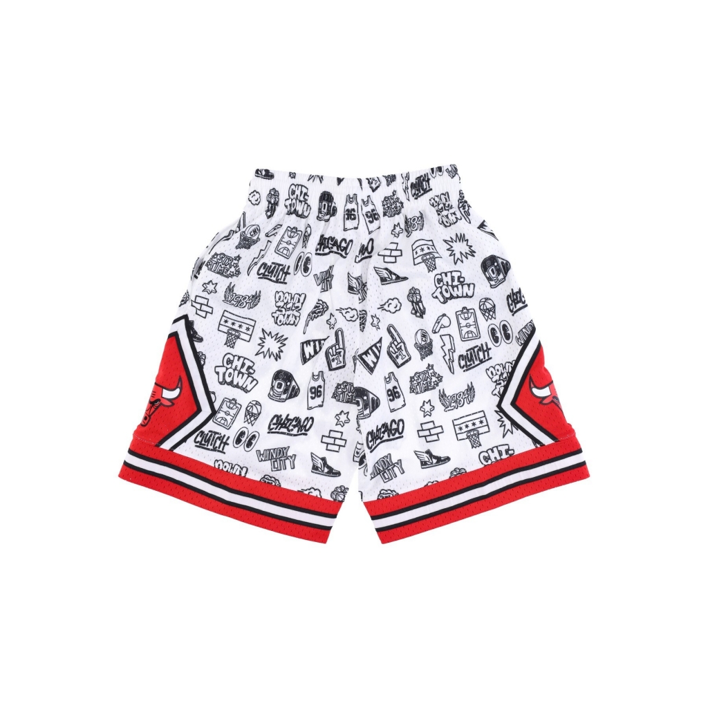 pantaloncino basket uomo nba doodle swingman shorts hardwood classics chibul WHITE/ORIGINAL TEAM COLORS