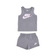 set canotta+pantaloncino bambina club tank jersey short set CARBON HEATHER