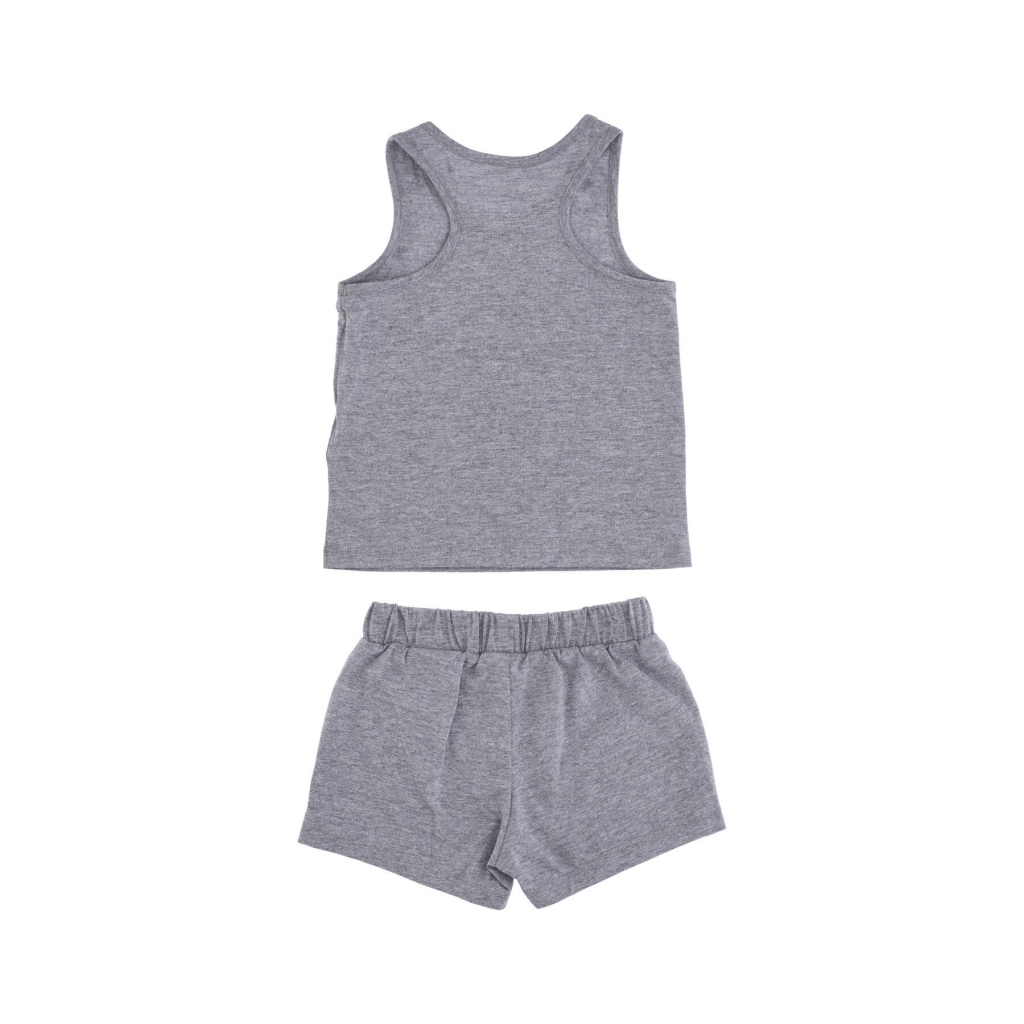 set canotta+pantaloncino bambina club tank jersey short set CARBON HEATHER