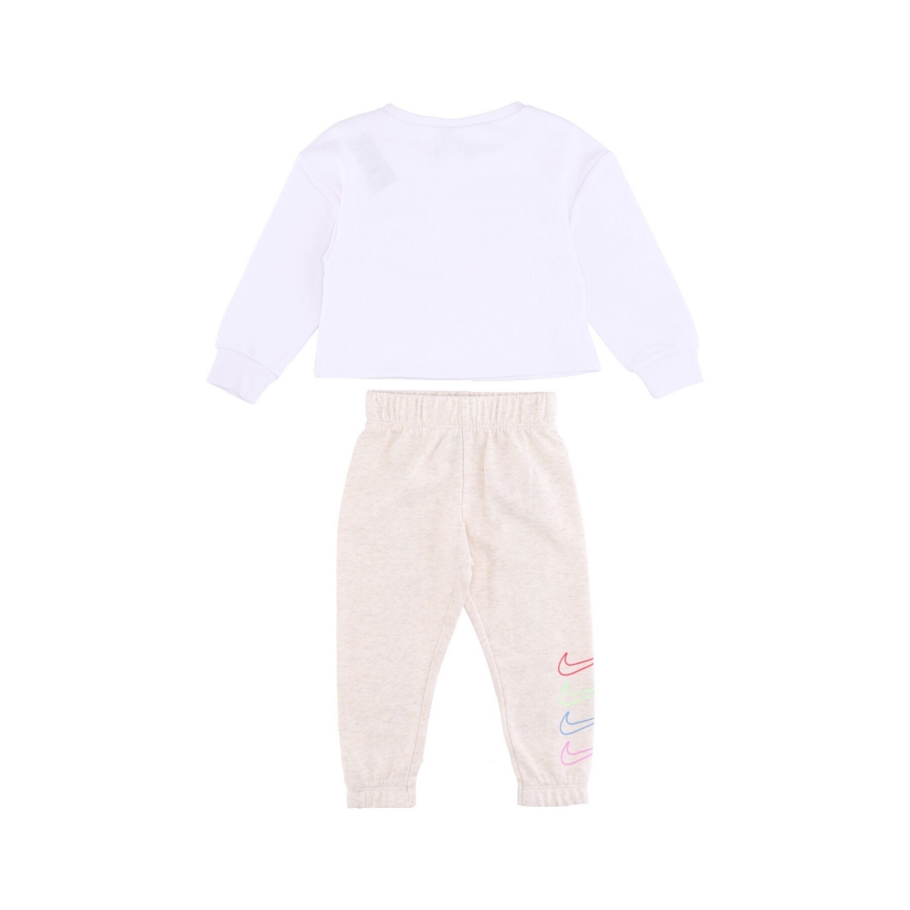 completo tuta bambina retro rewind crew jogger set PALE IVORY