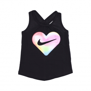 canotta bambina freeze tag heart tank BLACK