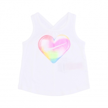 canotta bambina freeze tag heart tank WHITE