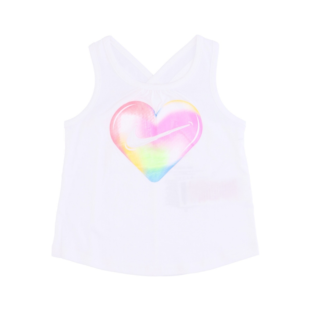 canotta bambina freeze tag heart tank WHITE