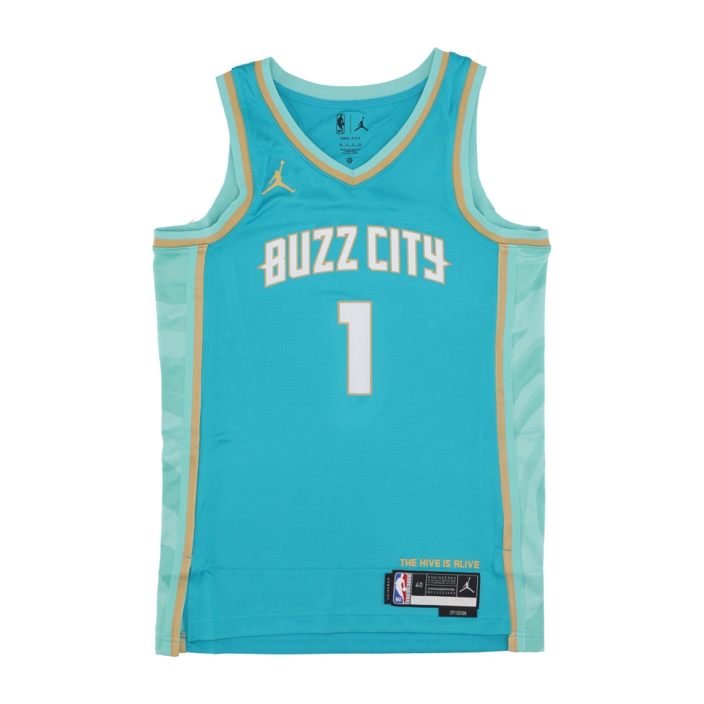 canotta basket uomo nba city edition 2023/24 swingman jersey no 1 lamelo ball chahor RAPID TEAL