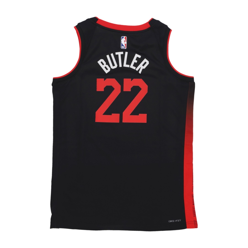 canotta basket uomo nba city edition dri-fit swingman jersey no 22 jimmy butler miahea BLACK