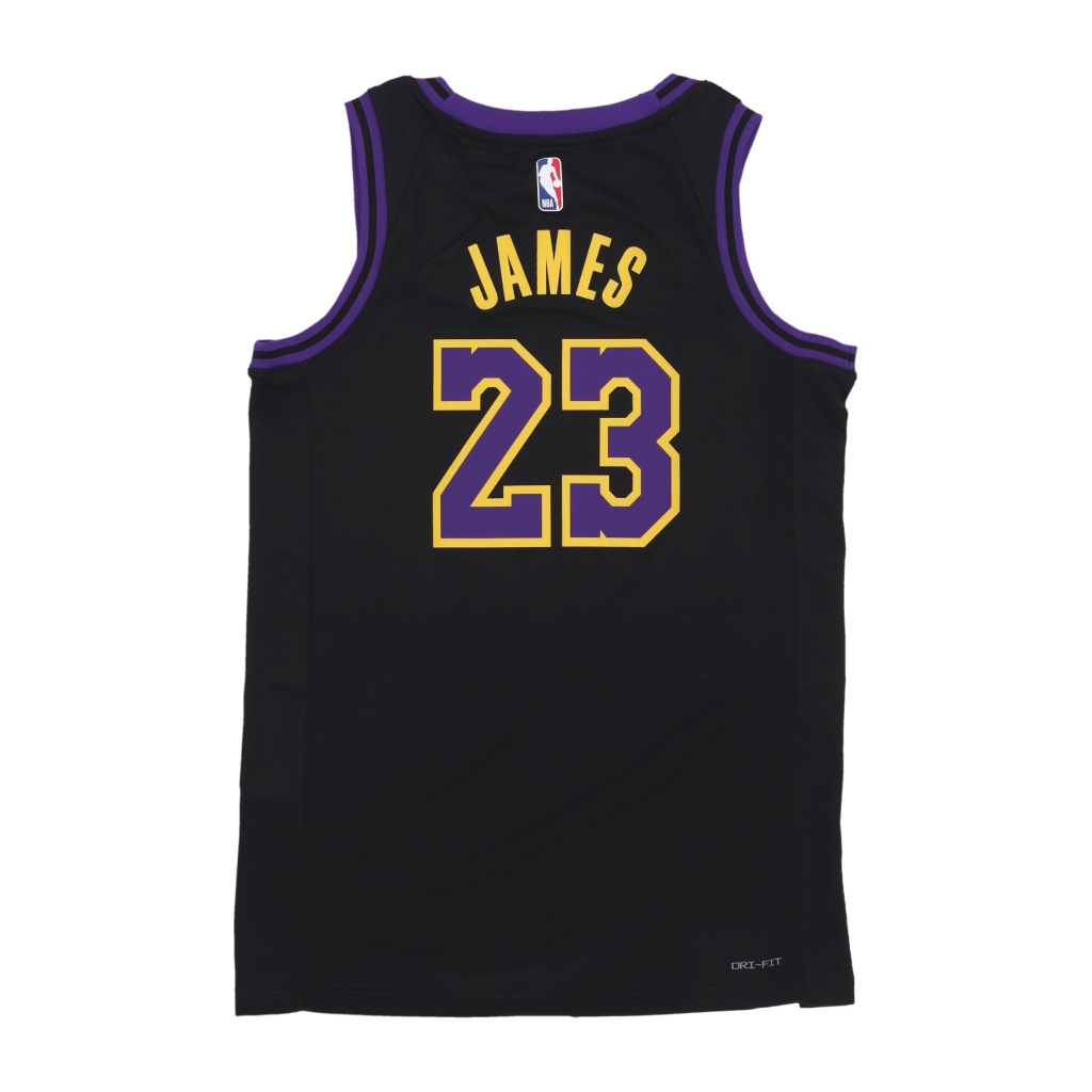 canotta basket uomo nba city edition 2023/24 dri-fit swingman jersey no 23 lebron james loslak BLACK