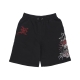 pantalone corto tuta felpato uomo panther roses sweatshorts BLACK