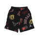 pantalone corto tuta felpato ragazzo essentials aop fleece shorts BLACK