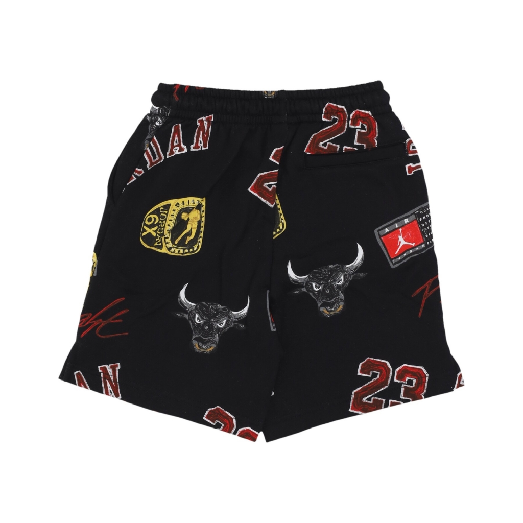 pantalone corto tuta felpato ragazzo essentials aop fleece shorts BLACK