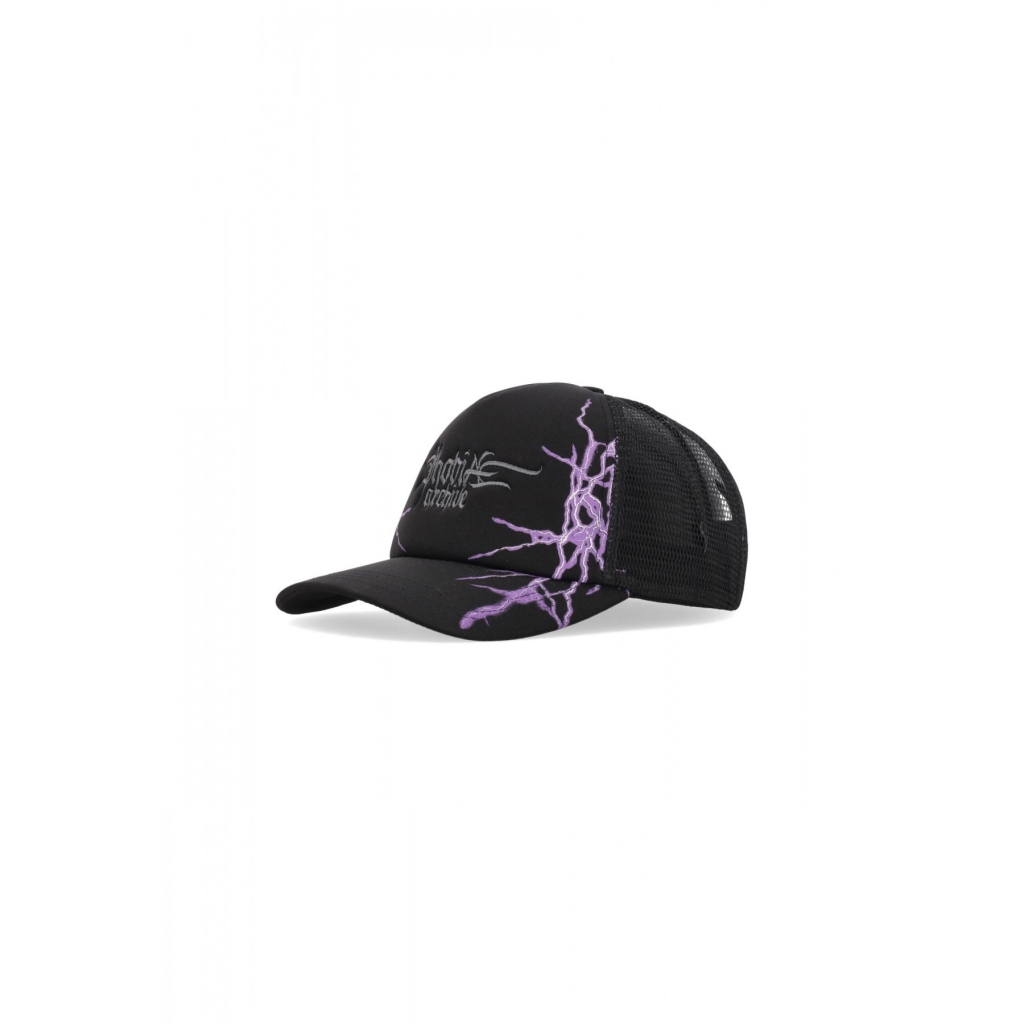 cappellino visiera curva uomo lightning print trucker BLACK/PURPLE