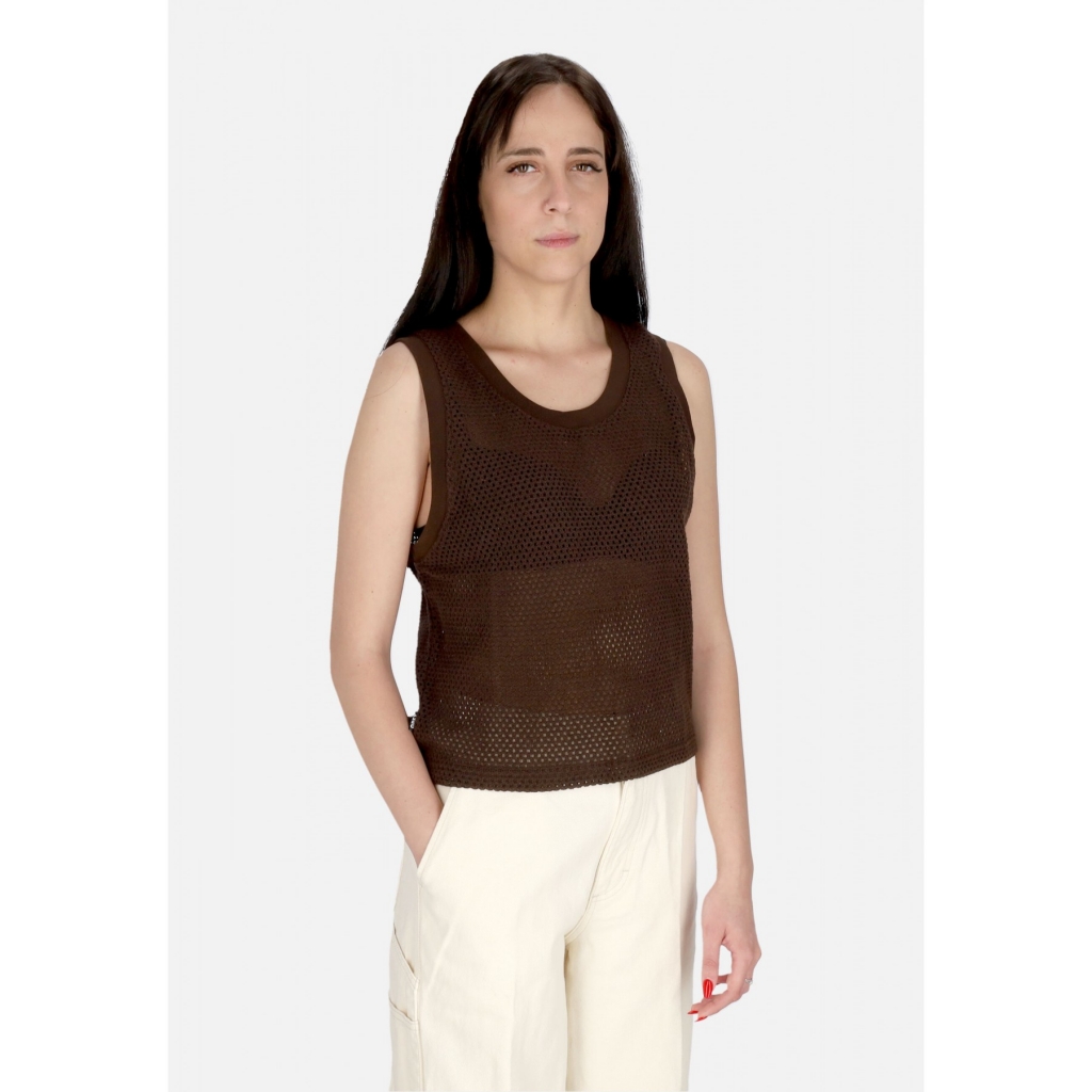 canotta donna hudson mesh tank JAVA BROWN