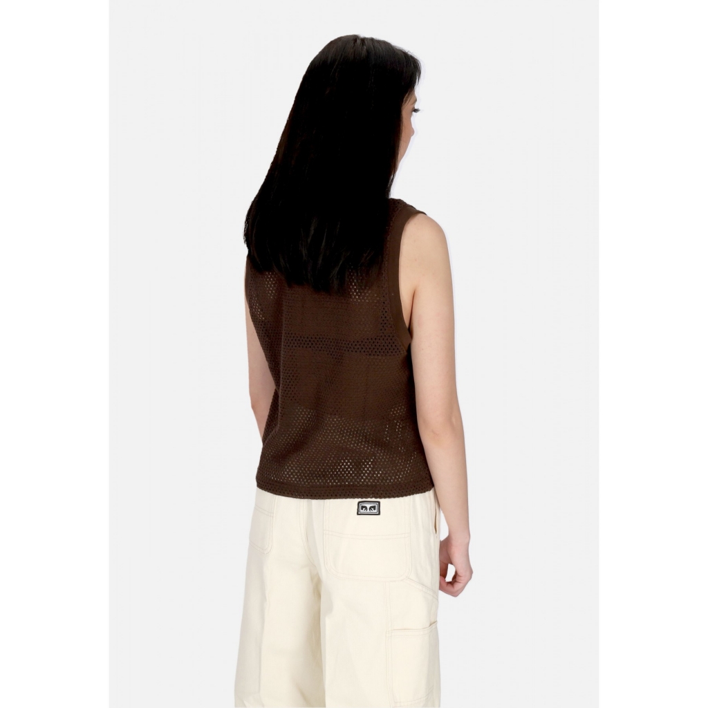 canotta donna hudson mesh tank JAVA BROWN